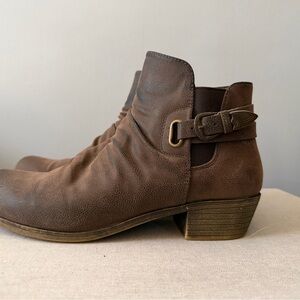 Elegant Brown Leather Ankle Booties